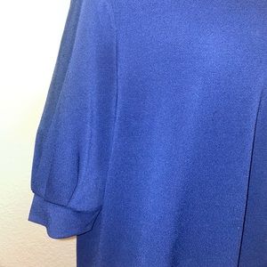 Scoop Neck Blue Blouse